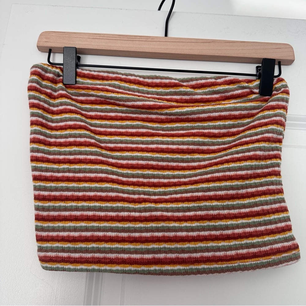 Wild Fable (M) Striped Cropped Strapless Sleeveless Tube Top- Bohemian Chic